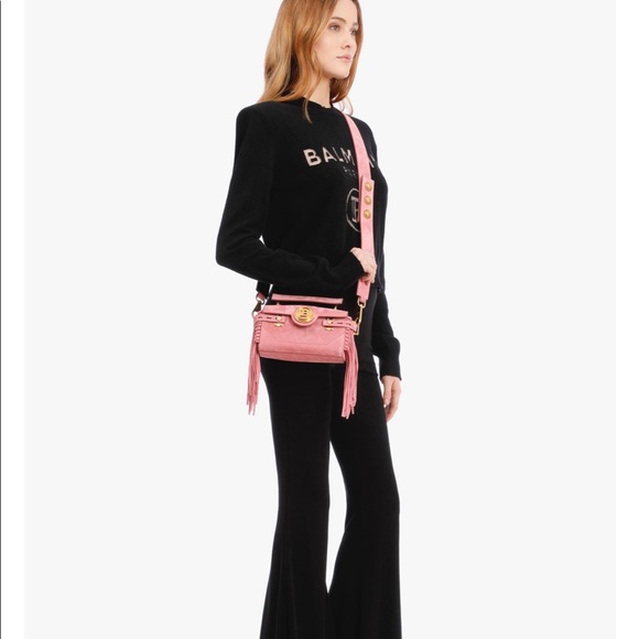 💥SOLD!💥 BALMAIN B-BUZZ BAGUETTE SUEDE BAG - Picture 6 of 11